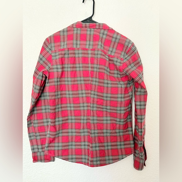 Frank & Eileen Plaid Barry Cotton Button-Up Shirt Red Womens-Medium - Picture 4 of 9